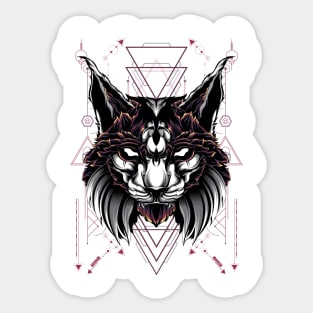 Lynx cat sacred geometry Sticker